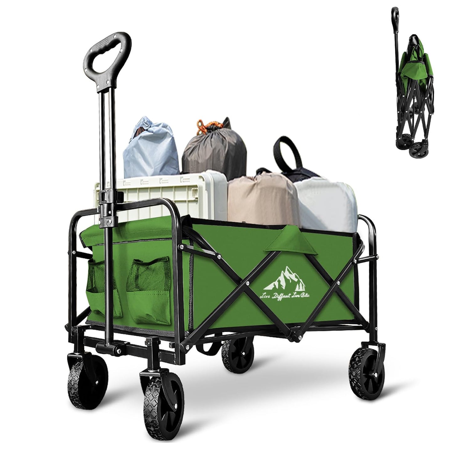 SAILARY Heavy Duty Collapsible Wagon Cart - Easy Transport