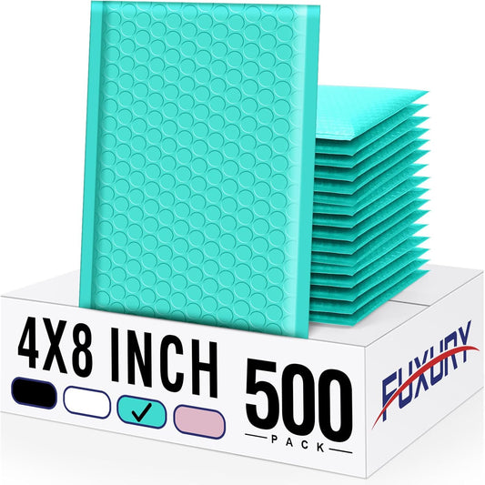 Fuxury Small Bubble Mailers 4x8 Inch for Safe Shipping Gifts