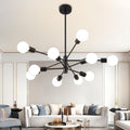 Sputnik Chandelier Black Modern 10-Light - Mid Century Ceiling Light