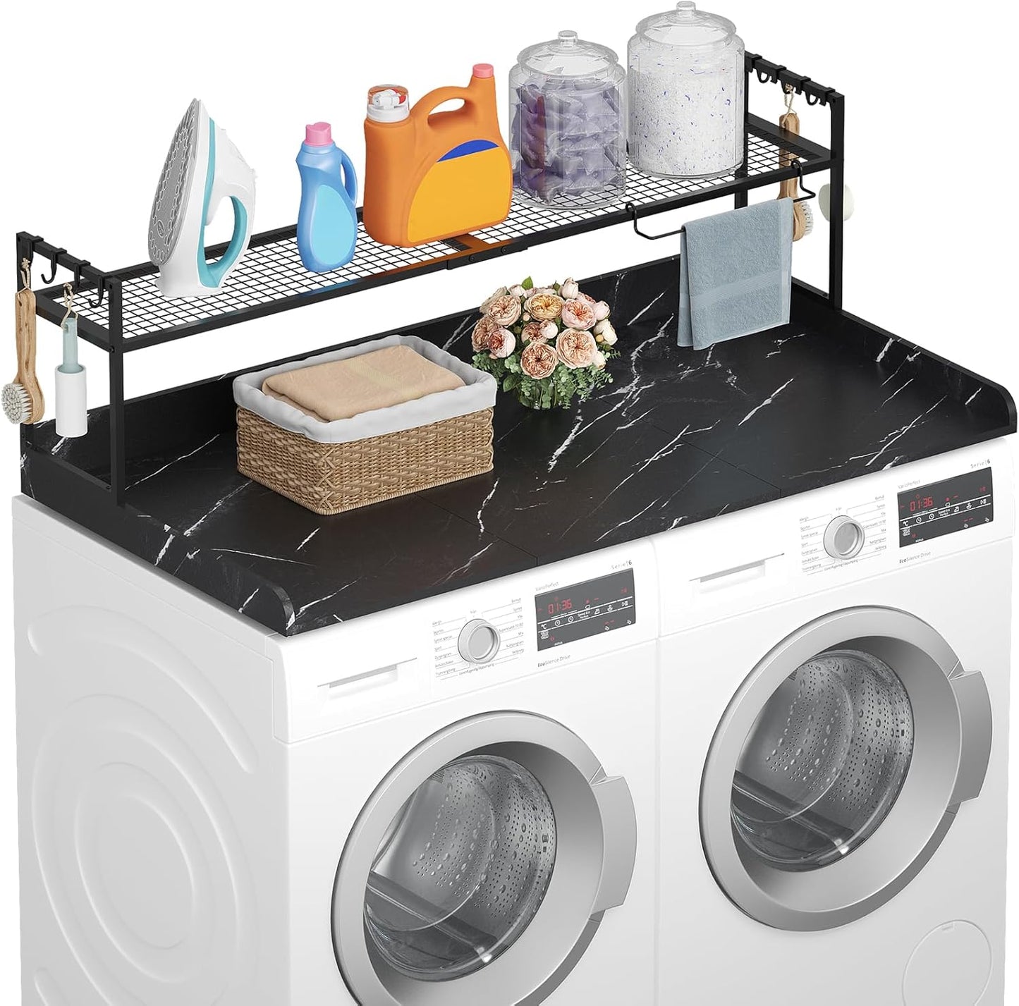 Lifewit Washer Dryer Countertop with Adjustable Shelf and Hooks