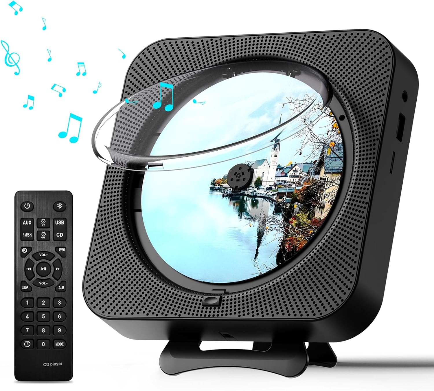 Portable CD Player with Bluetooth and Remote Control for Home