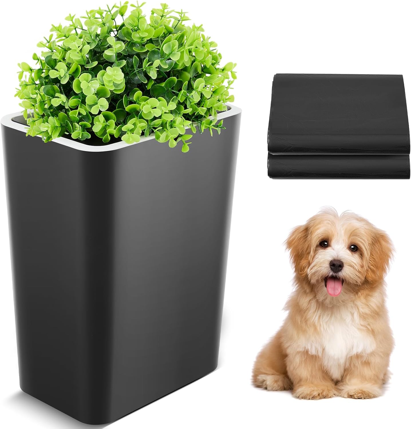 Jingmore Dog Poop Trash Can Outside with Lid and Bags