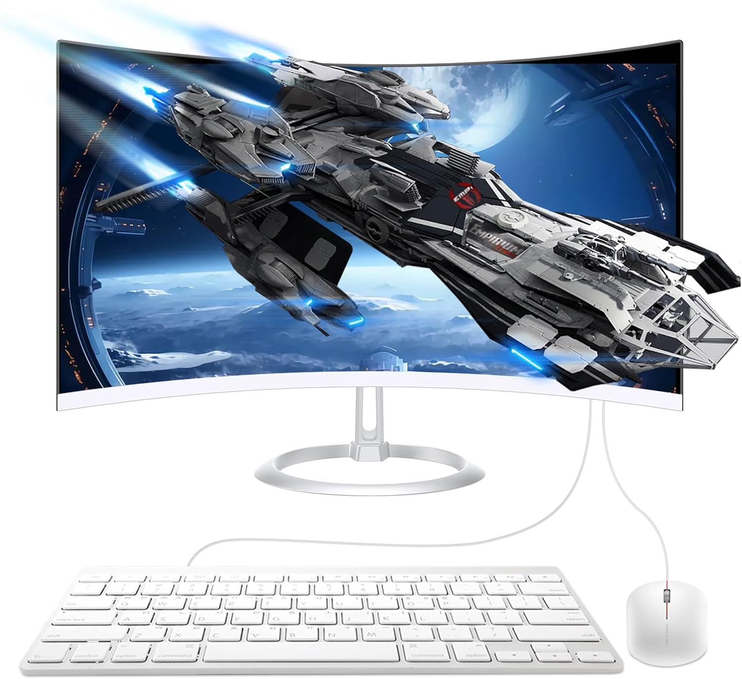23.8 Curved All-in-One Computer, Quad-Core Desktop with 8GB RAM & 512GB SSD - Ideal for Home & Office