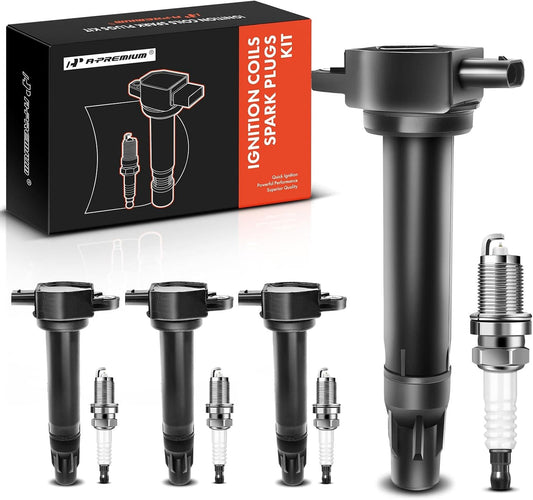 A-Premium Ignition Coil Pack & Iridium Spark Plugs Set for Jeep