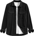 Mens Plaid Flannel Shirt Button Down Jacket - Warm Casual Layer
