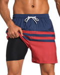 Mens Swim Trunks with Compression Liner 2-in-1 Quick Dry (Style F26W)