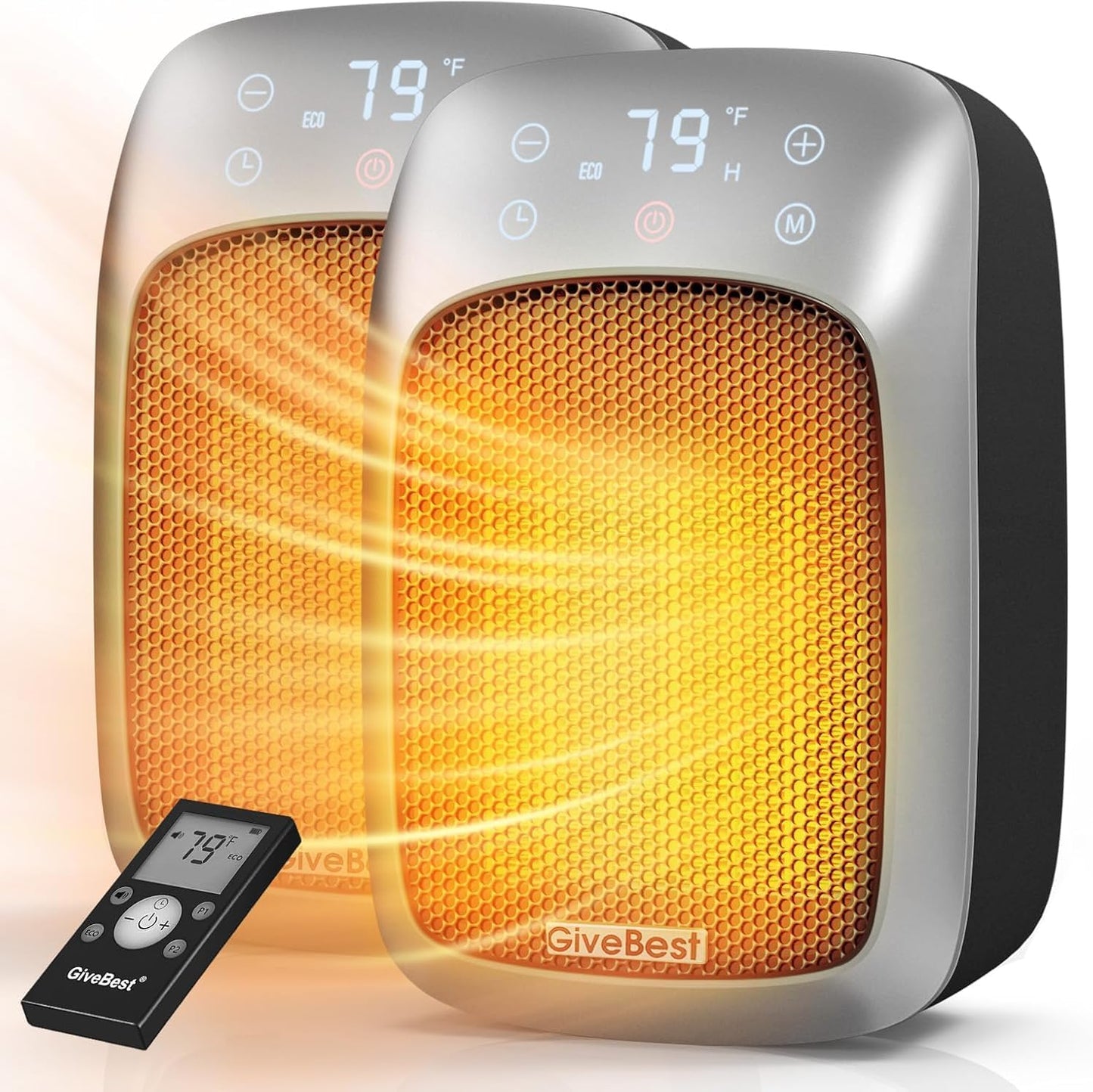 800W Plug-in Wall Heater with Remote - Fast Heating