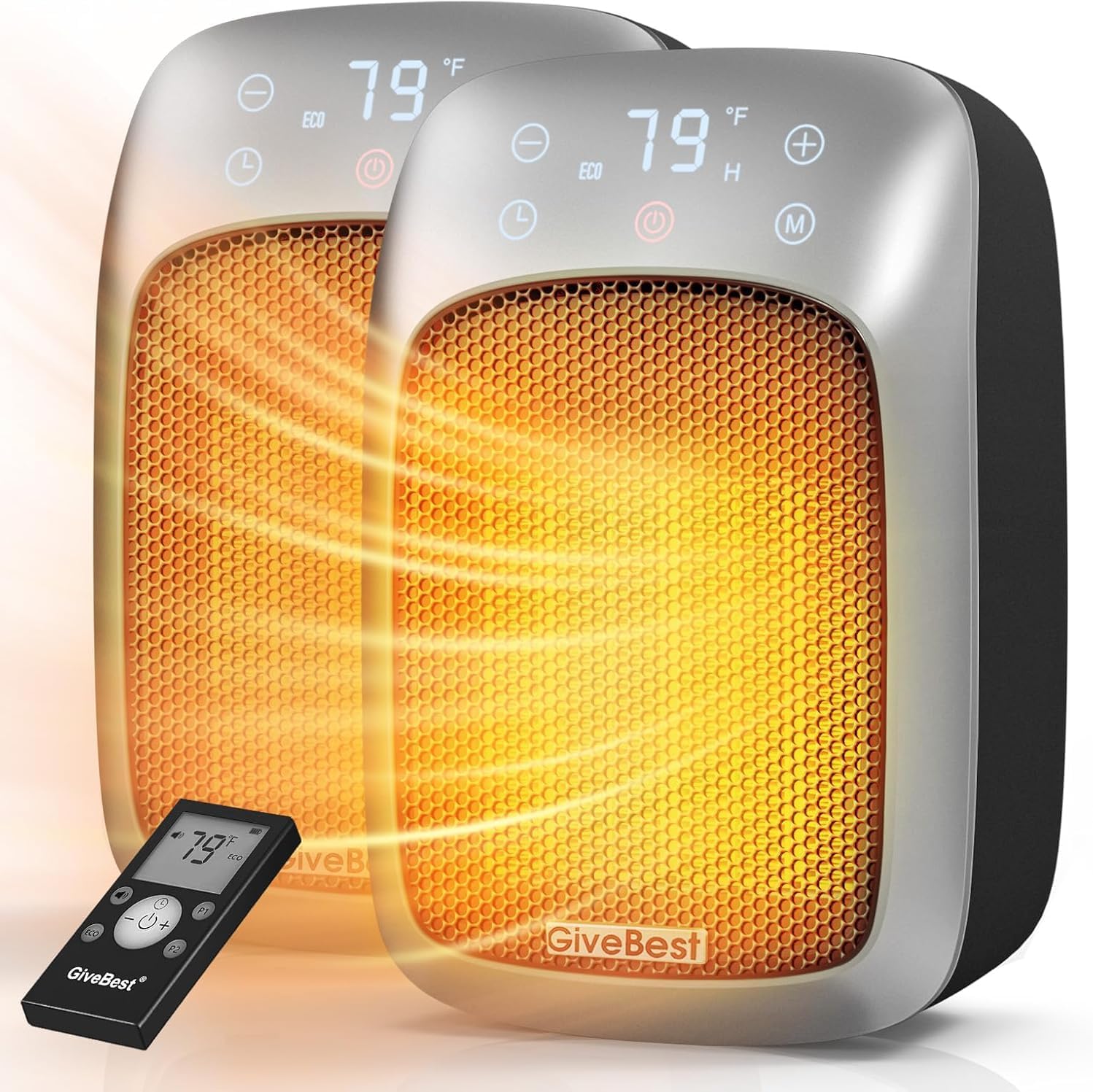 800W Plug-in Wall Heater with Remote - Fast Heating