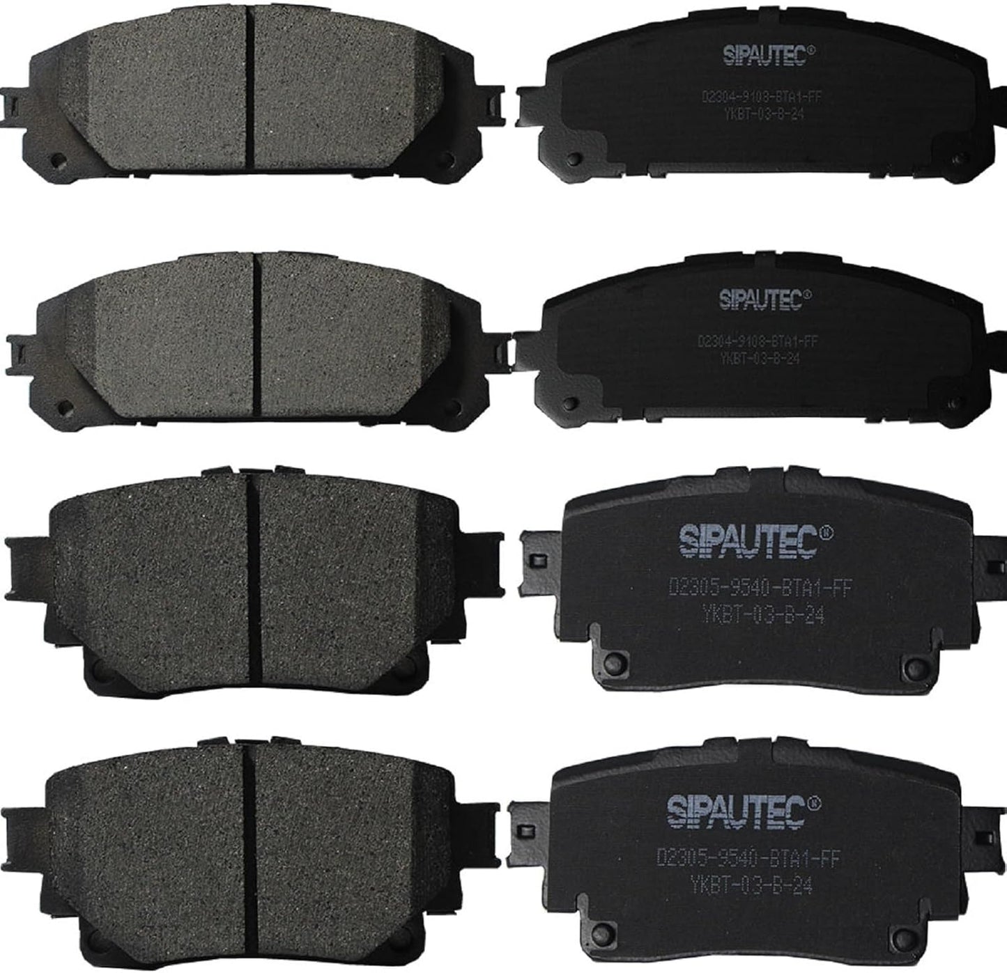 SIPAUTEC 8pcs Front & Rear Ceramic Brake Pads for Toyota Highlander