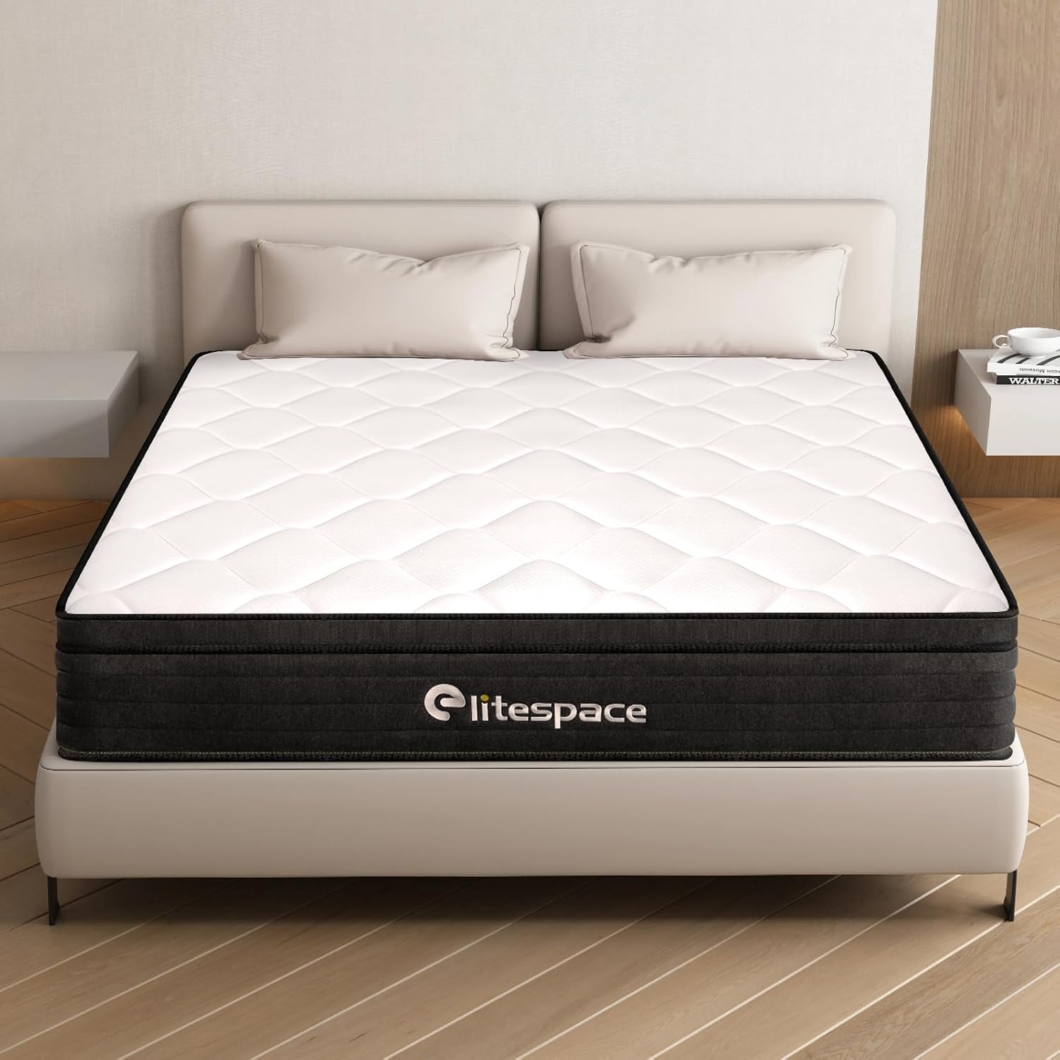 Queen Size Mattress with 10 Inch Grey Memory Foam Hybrid Design