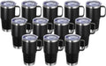20 oz Stainless Steel Tumbler with Handle Black 12 Pack - Insulated