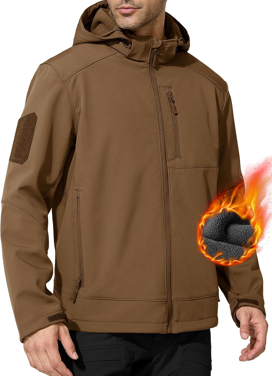 FREE SOLDIER Men's Waterproof Hooded Jacket