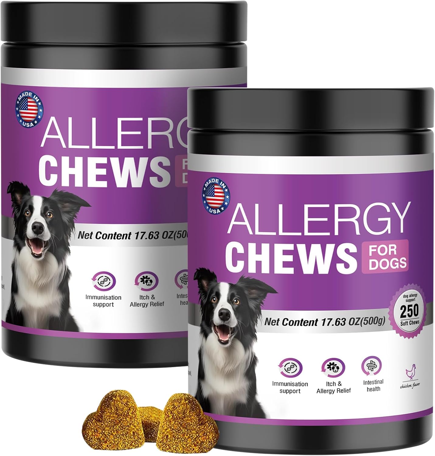 Dog Allergy Chews for Itchy Skin Relief and Immune Support