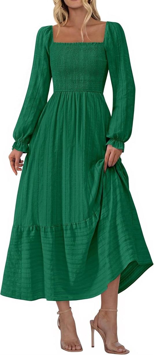 BTFBM Women Maxi Fall Dresses 2025 Long Sleeve Boho Style