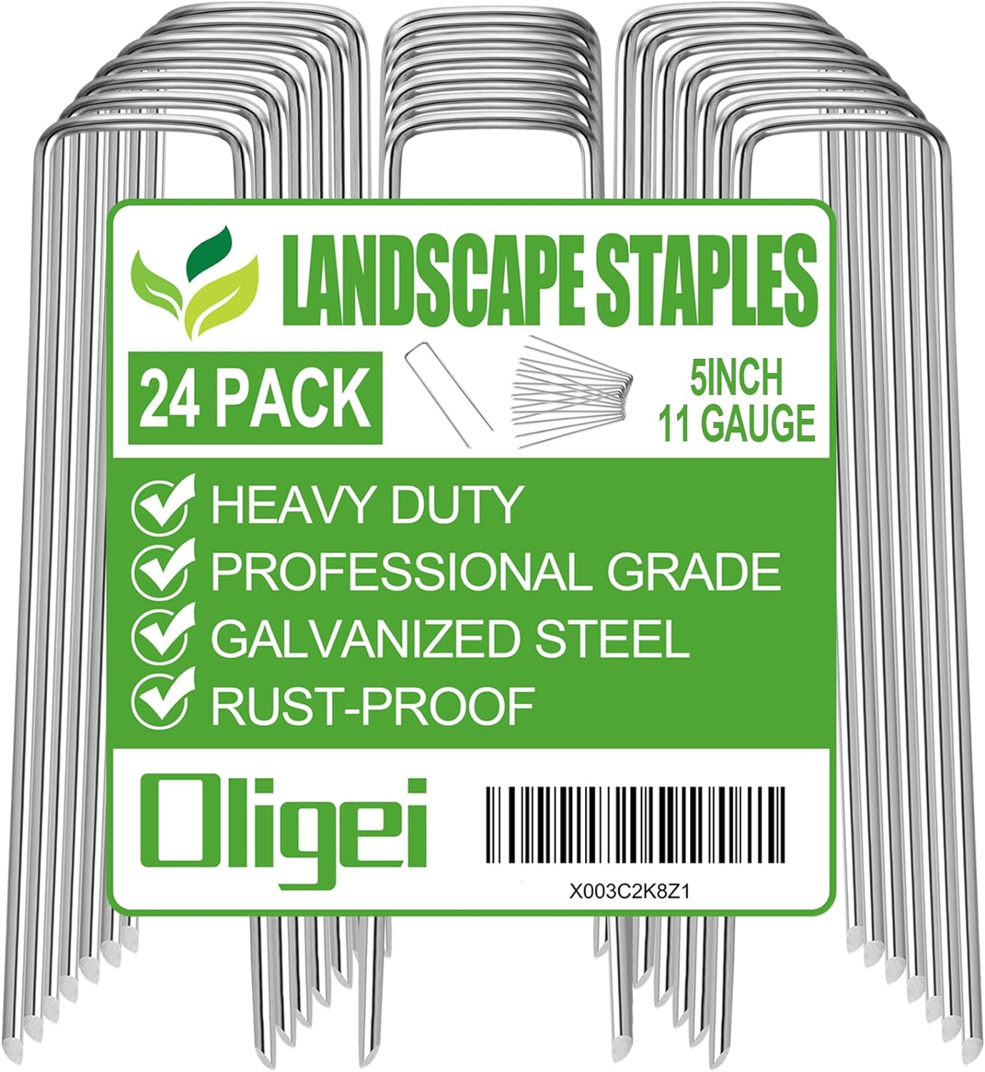 Oligei 24pk Galvanized Garden Stakes - Secure & Protect!