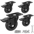 4 in Casters Set of 4 Heavy Duty Quiet Casters - Floor Safe Glide