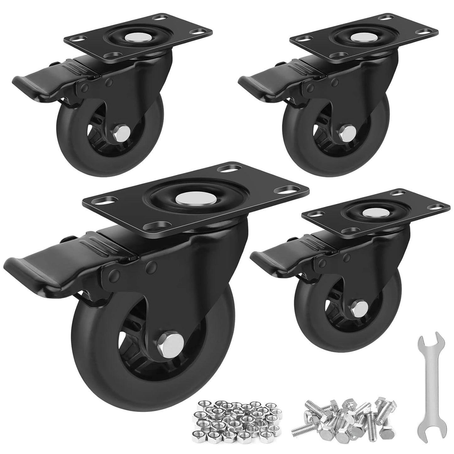 Apllamo 4 Heavy Duty Quiet Casters Set for Smooth Mobility