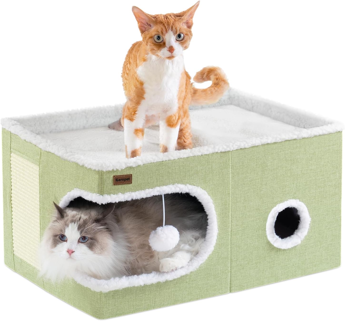 Cozy Cat Bed for Indoor Cats with Cave Design and Scratch Pad