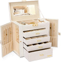 Homde Synthetic Leather Jewelry Box Organizer for Watches and More