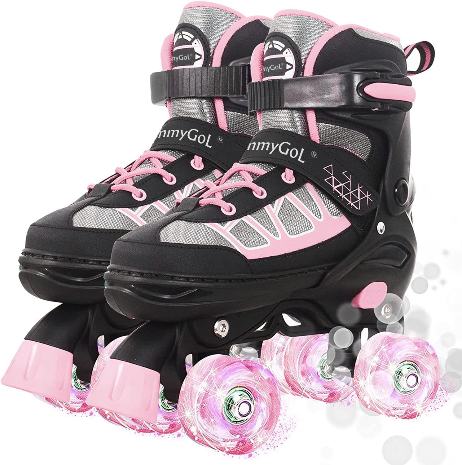 MammyGol Adjustable Roller Skates for Kids with Light Up Wheels