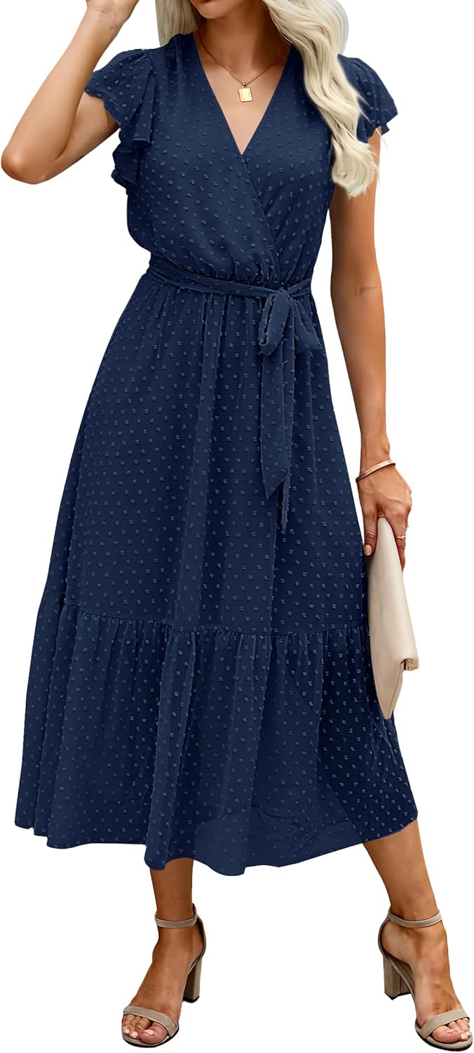 BTFBM Women Summer Bohemian Floral Midi Sun Dress for All Occasions