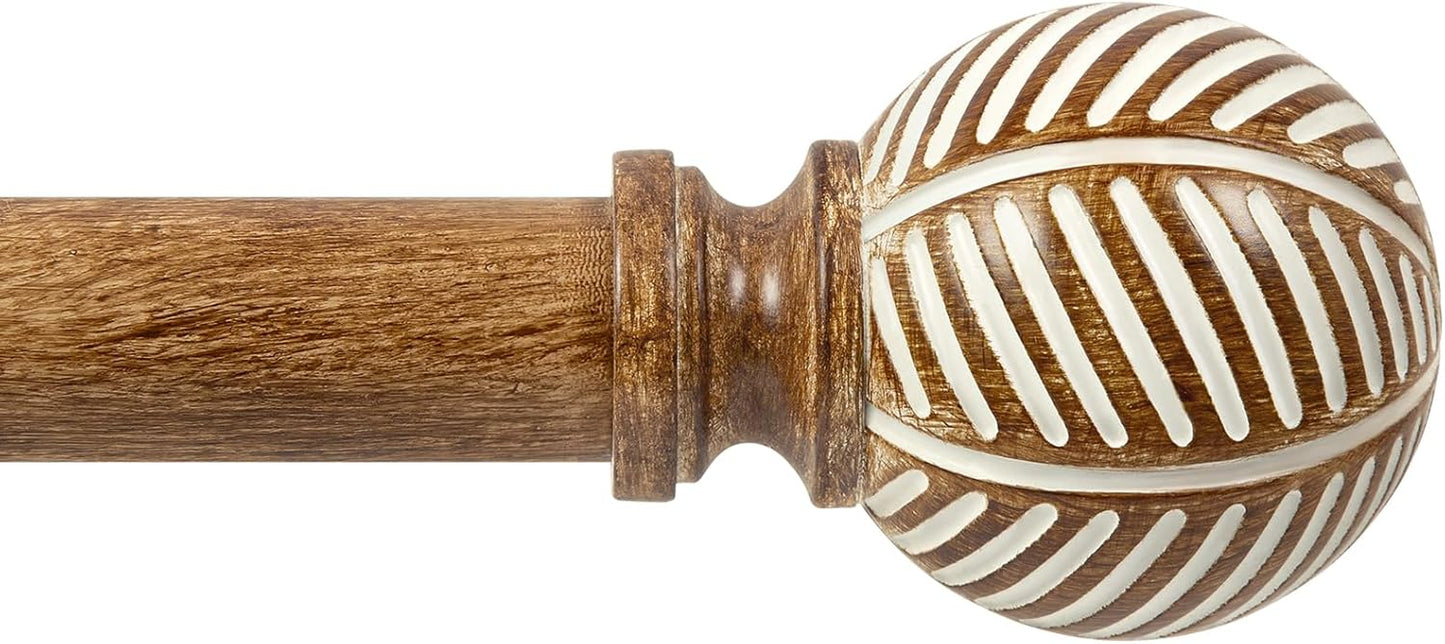 Zeerobee Wood Curtain Rods 32 to 168 in Heavy Duty Design