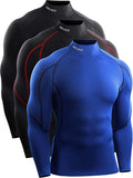 NELEUS Men's Athletic Compression Shirt 3 Pack - Warm, Tight Fit