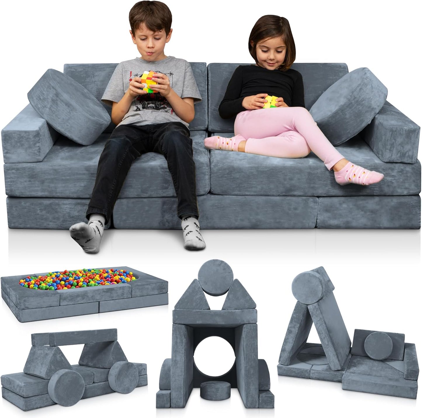 Lunix LX15 Modular Kids Play Couch for Creative Fun and Comfort