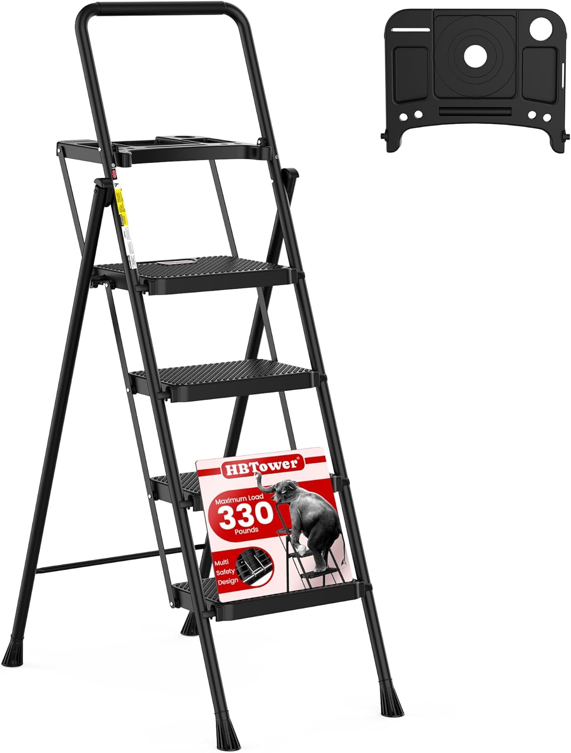 HBTower Step Ladder with Wide Anti-Slip Pedal for Safety