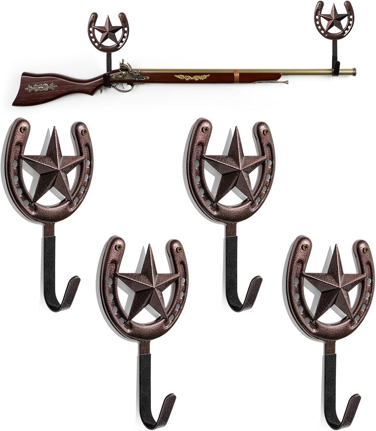 Adowes Gun Rack for Wall: Vintage Western Shotgun Holder
