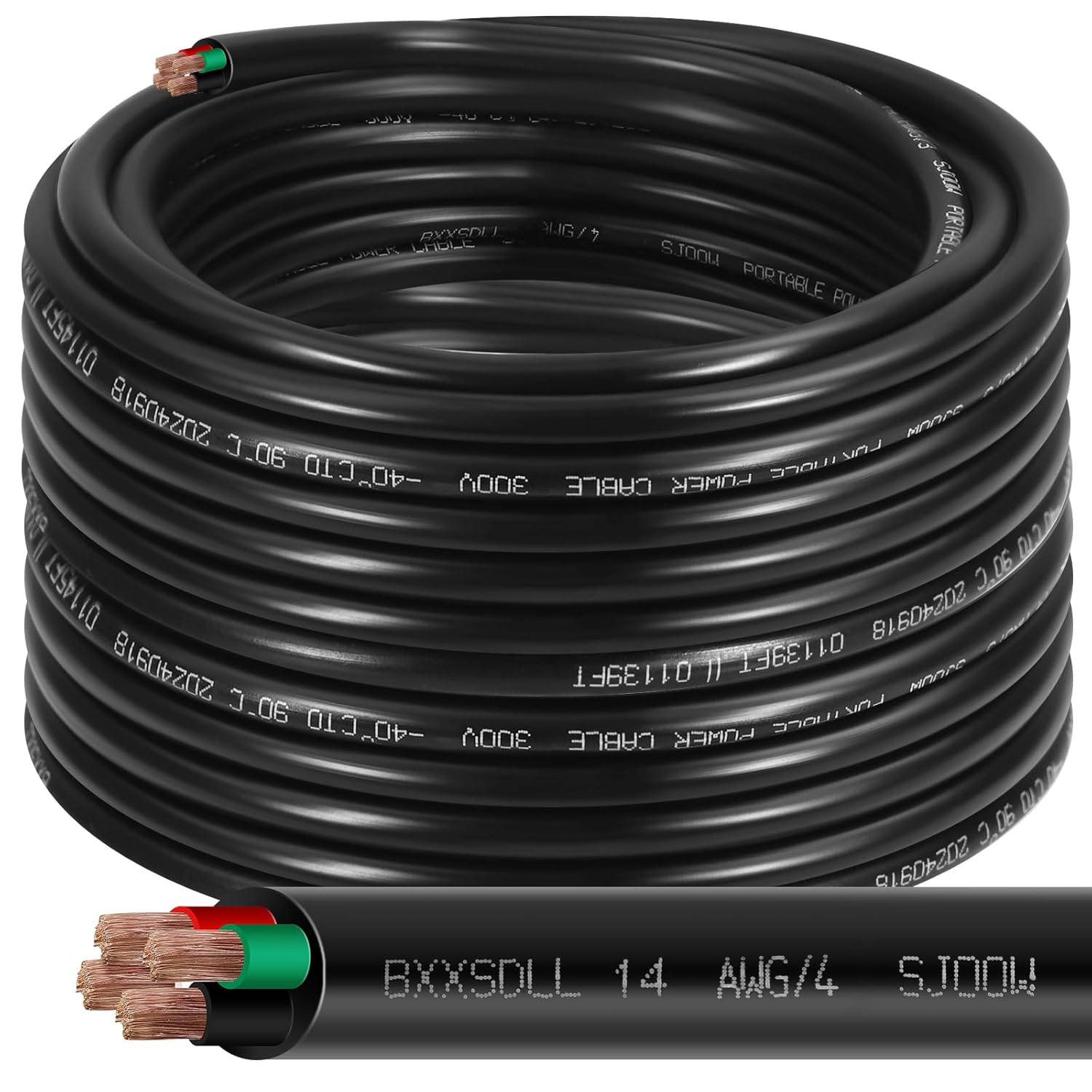 100FT 14/4 SJOOW 300V Wire for Heavy Duty Power Needs