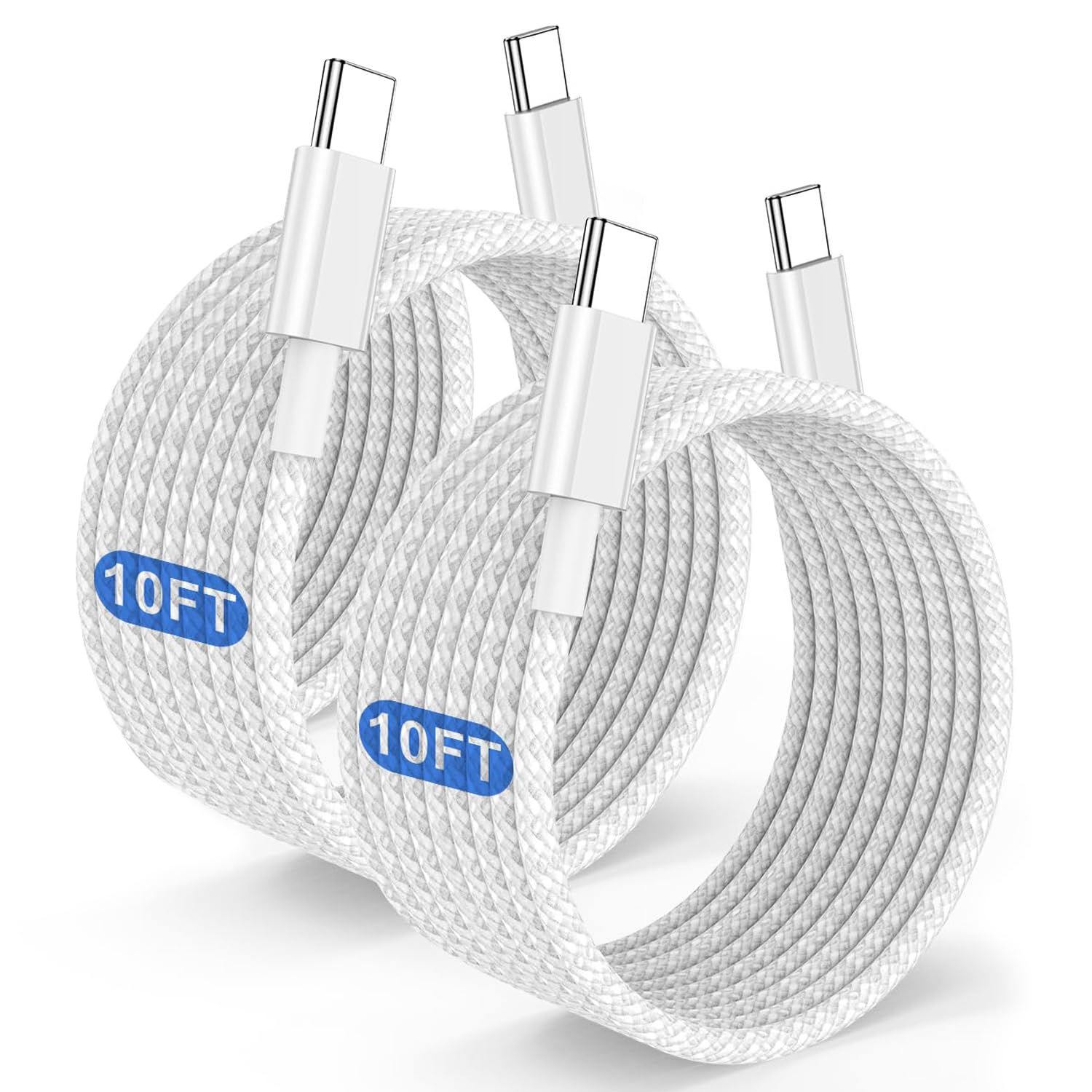 Lightning Fast 10ft USB C to C Charger Cord for Apple, Samsung - COONCXEN