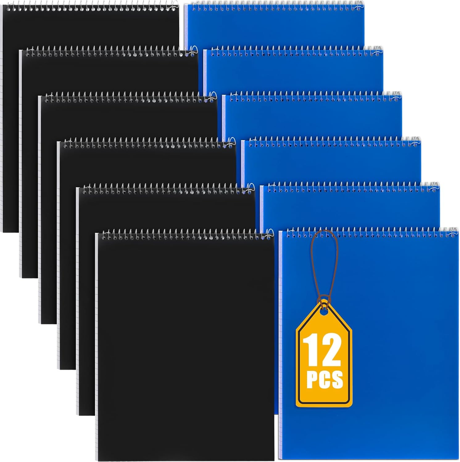 Faccito 12 Pack Top Steno Spiral Notebooks for School and Office