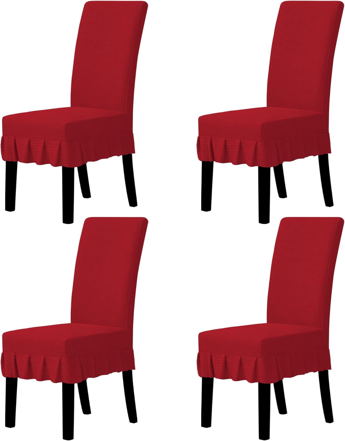 Stretch Dining Chair Covers with Skirt for Home and Events