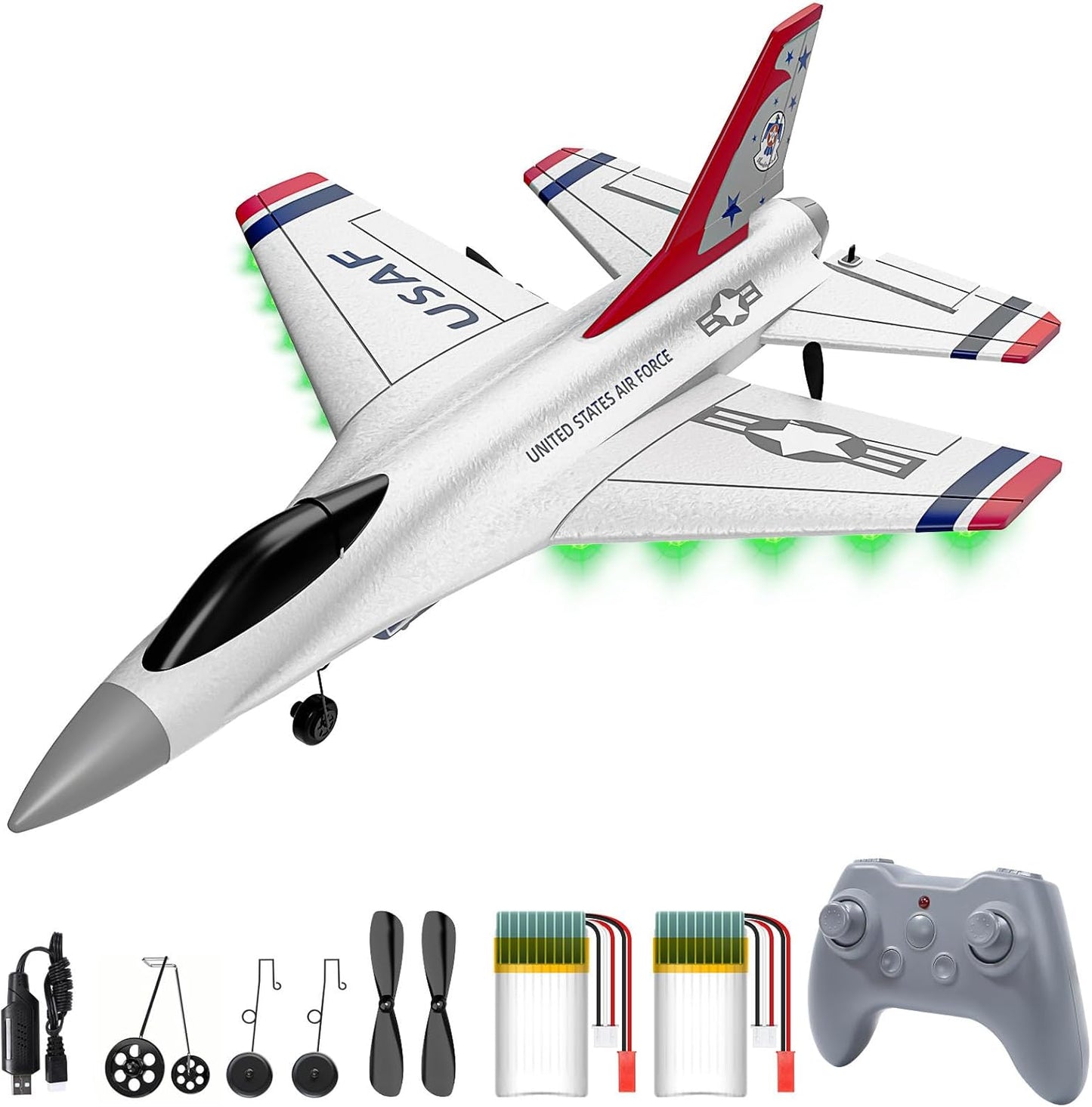 DEERC F16 Thunderbirds RC Plane - Easy to Fly for All Ages