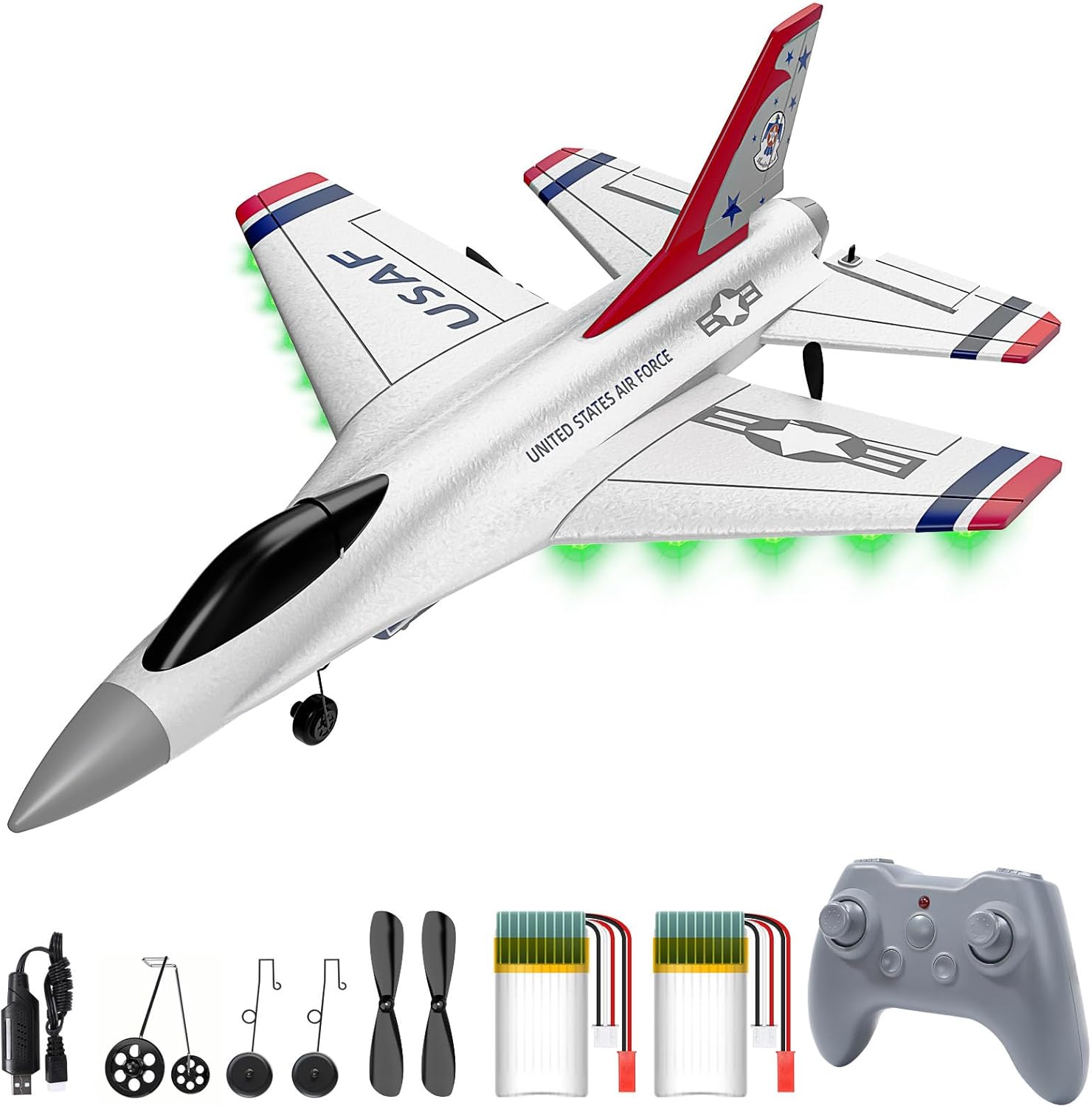 DEERC F16 Thunderbirds RC Plane - Easy to Fly for All Ages