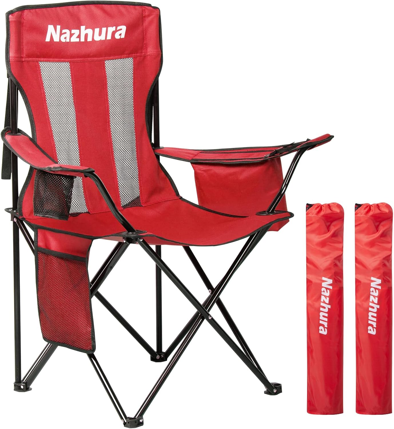 Nazhura Outdoor Camping Chairs 2 Pack with Cooler Pouch