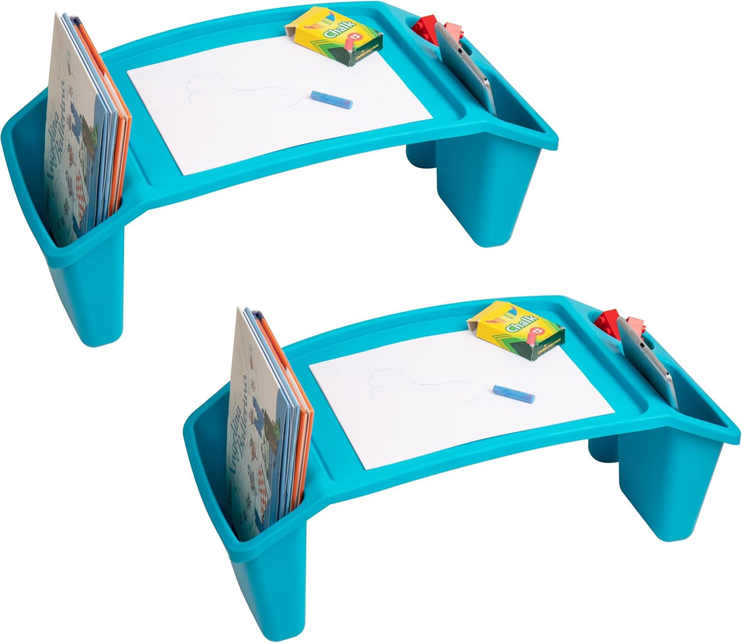 Mind Reader Kids Lap Desk for Drawing, Snacks, and Study