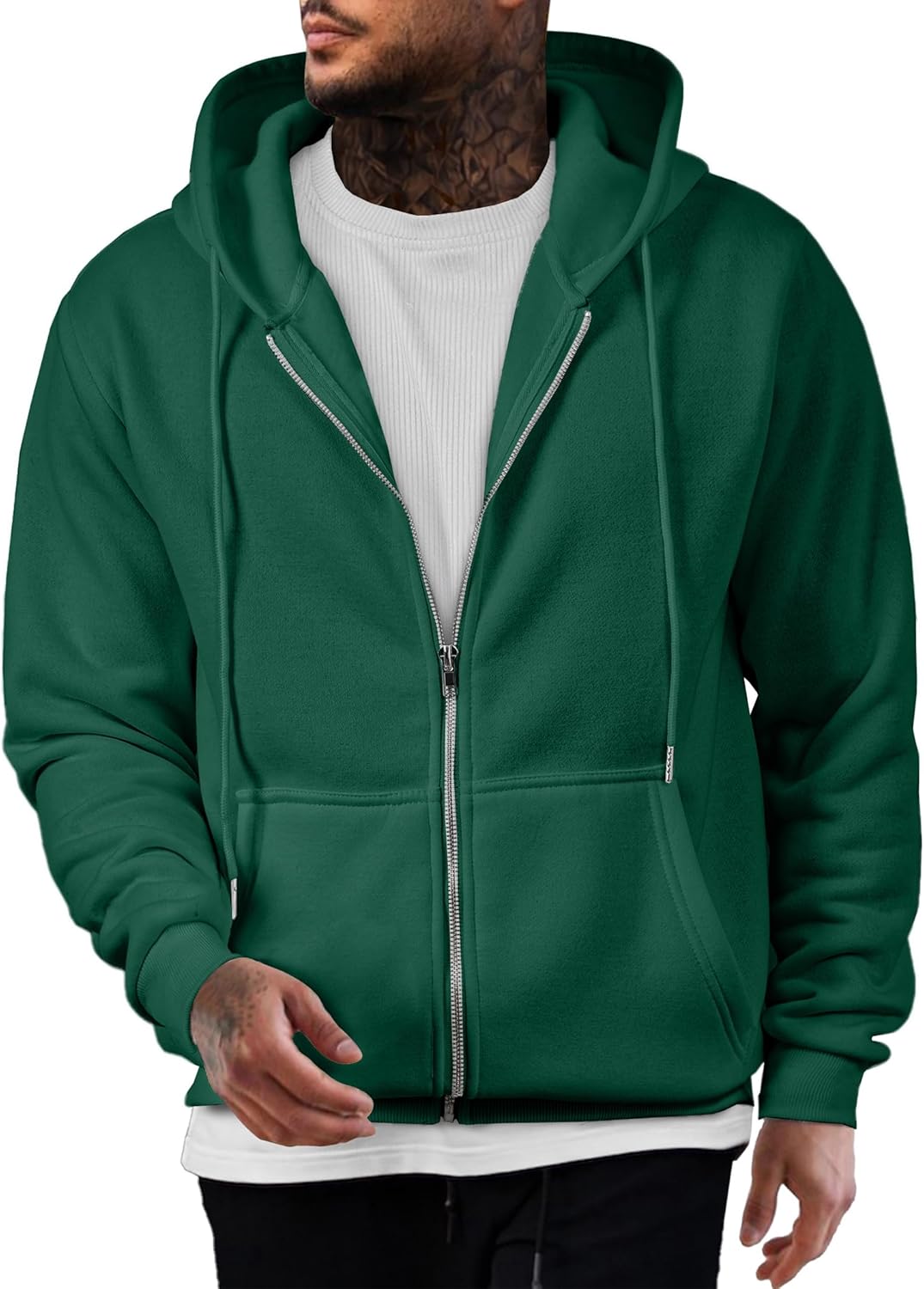 JMIERR Mens Full Zip Casual Cotton Hooded Fleece Sweatshirts