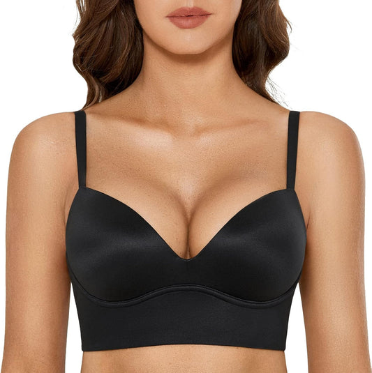 DOBREVA Women's Push Up Wireless Bra for Comfort and Style