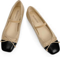 Ballet Flats with Bow for Women - Square Toe Dressy Slip On Flats