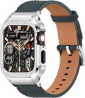 SUPLINK Leather Band with Stainless Steel Case for Apple Watch Cell