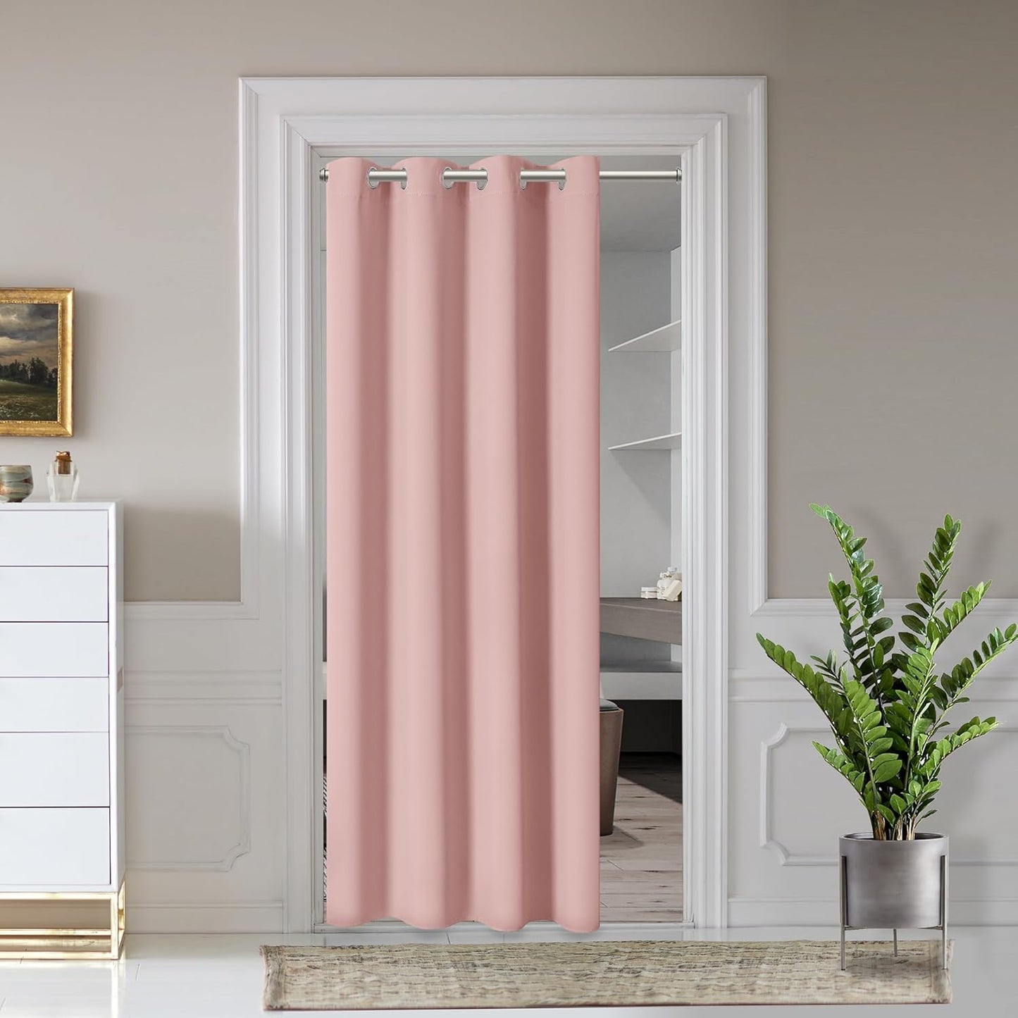 AOSKY Pink Doorway Privacy Curtain - Thermal Insulation