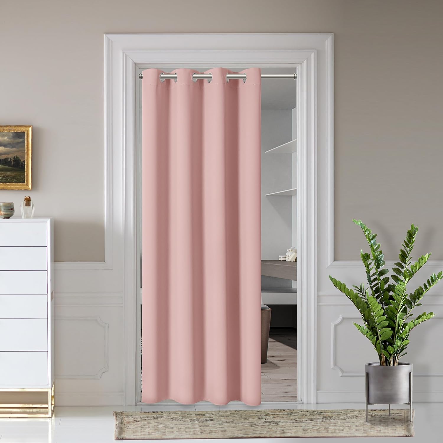 AOSKY Pink Doorway Privacy Curtain - Thermal Insulation