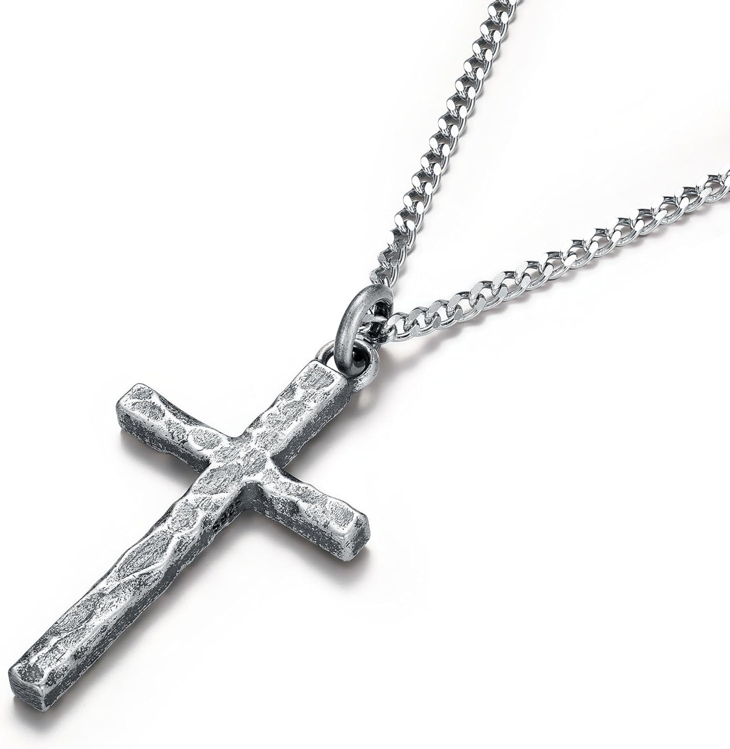 925 Sterling Silver Cross Necklace for Men - Unique Vintage Style