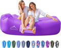Inflatable Lounger Air Sofa Hammock with Headrest - Portable 400lb