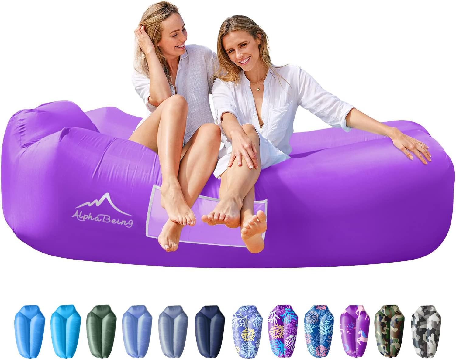 AlphaBeing Inflatable Lounger Beach Chair for Outdoor Fun