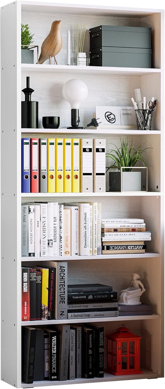 IRONCK 6-Tier Tall Bookcase for Home Office and Living Room