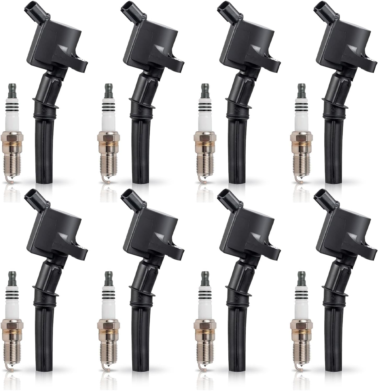 ENA Set of 8 Platinum Spark Plugs and Ignition Coils for Ford