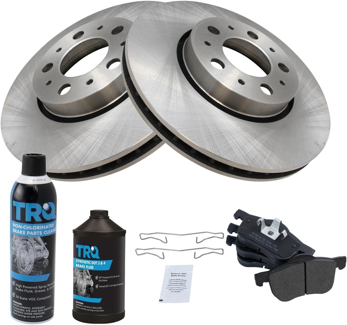 TRQ Front Brake Pad & Rotor Kit for Volvo S60, S80, V70, XC70